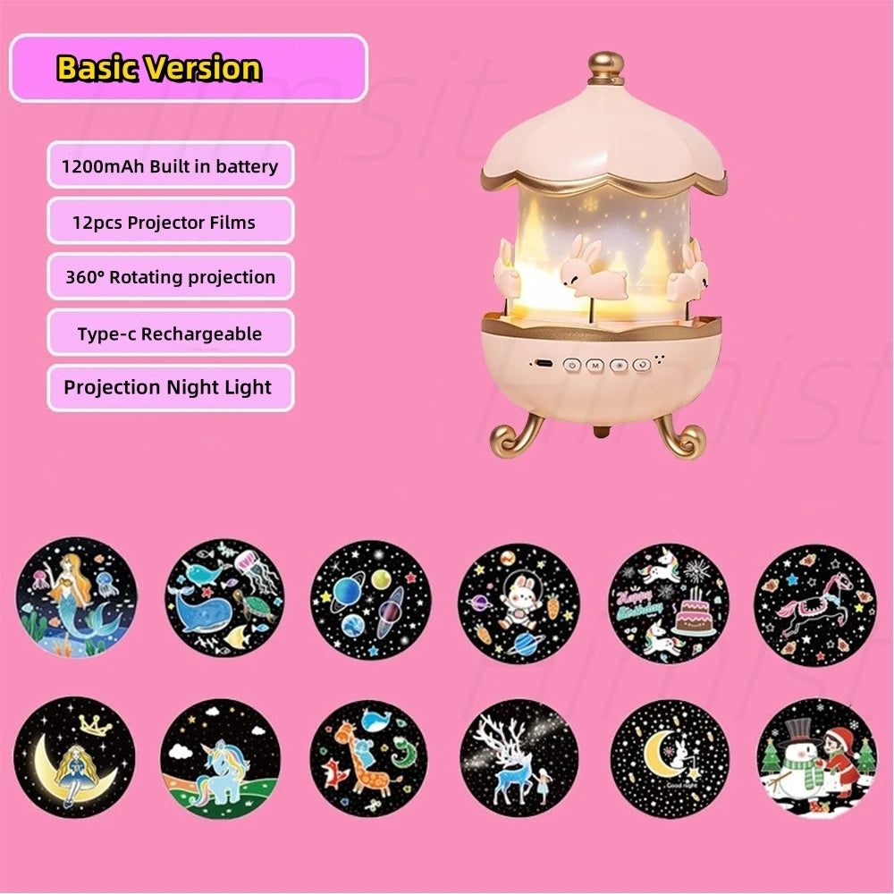 Magic Carrousel - Projector Night Light with Speaker